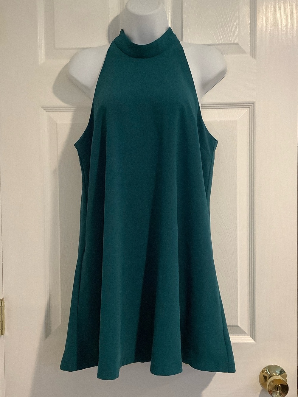 LOVERS + FRIENDS/REVOLVE Teal High Neck Formal Event Cocktail Party Mini Dress S